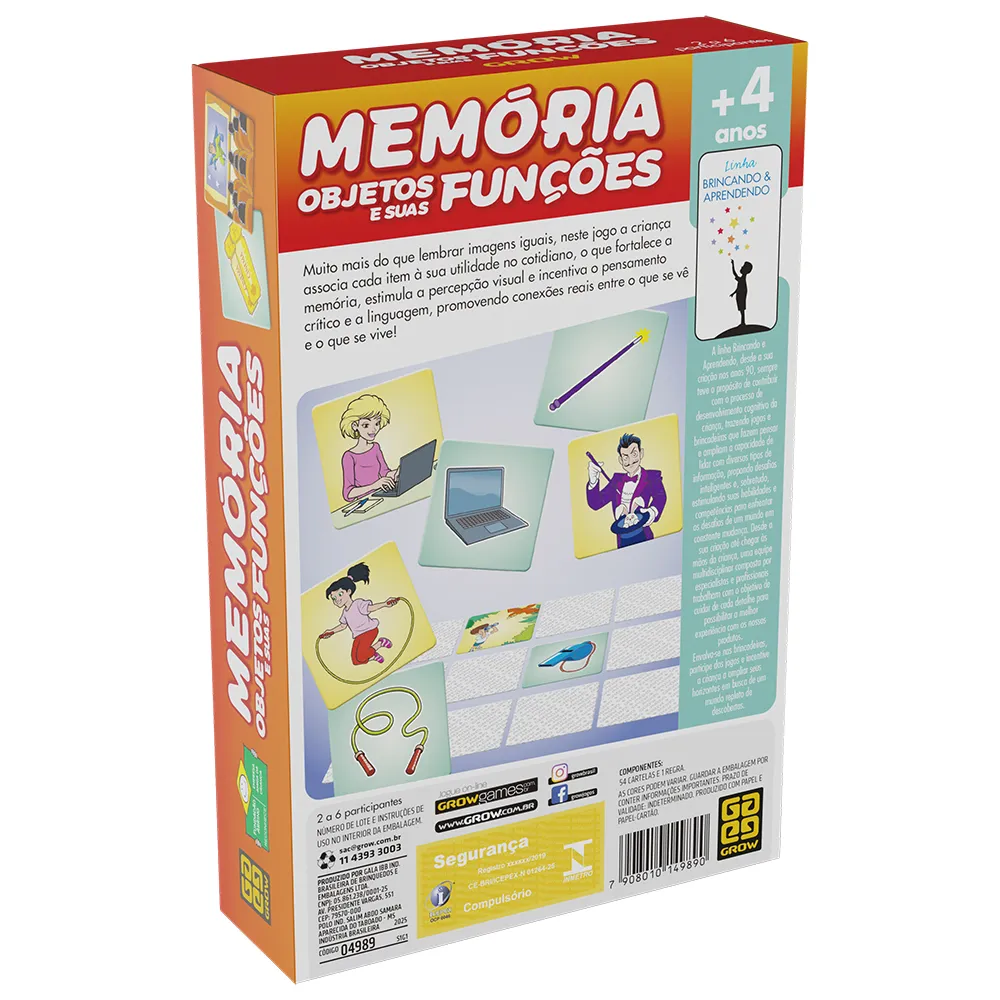 Jogo Memória Objetos e suas Funções