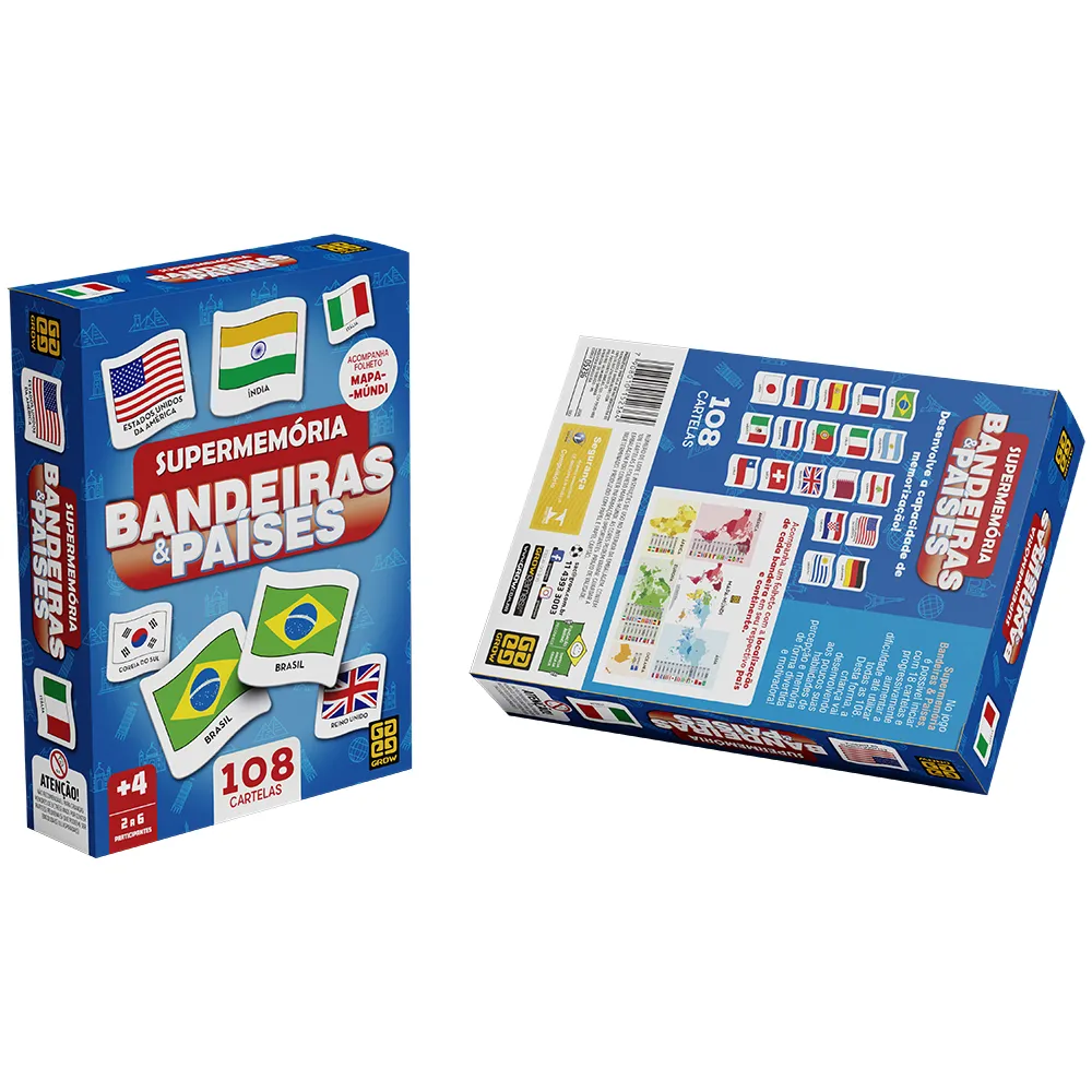 Jogo Supermemória Bandeiras & Países Grow