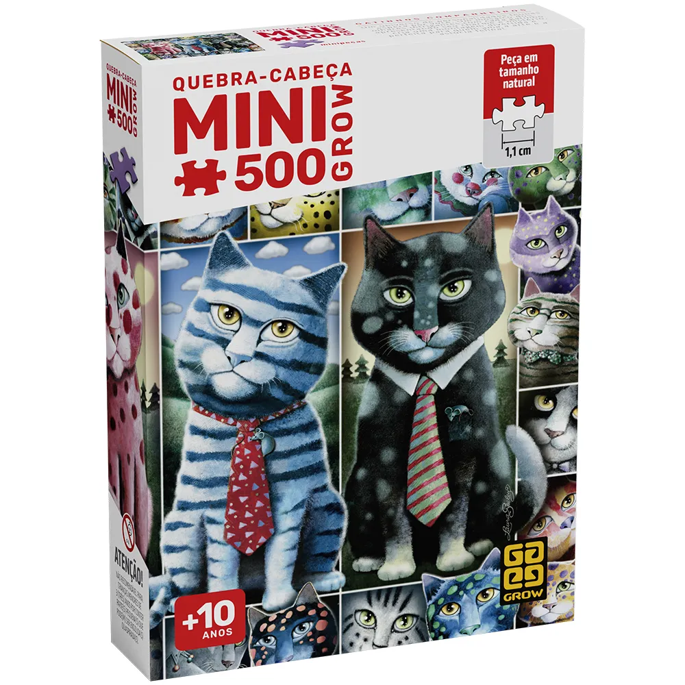 Mini Quebra-Cabeça 500 peças Gatinhos Companheiros