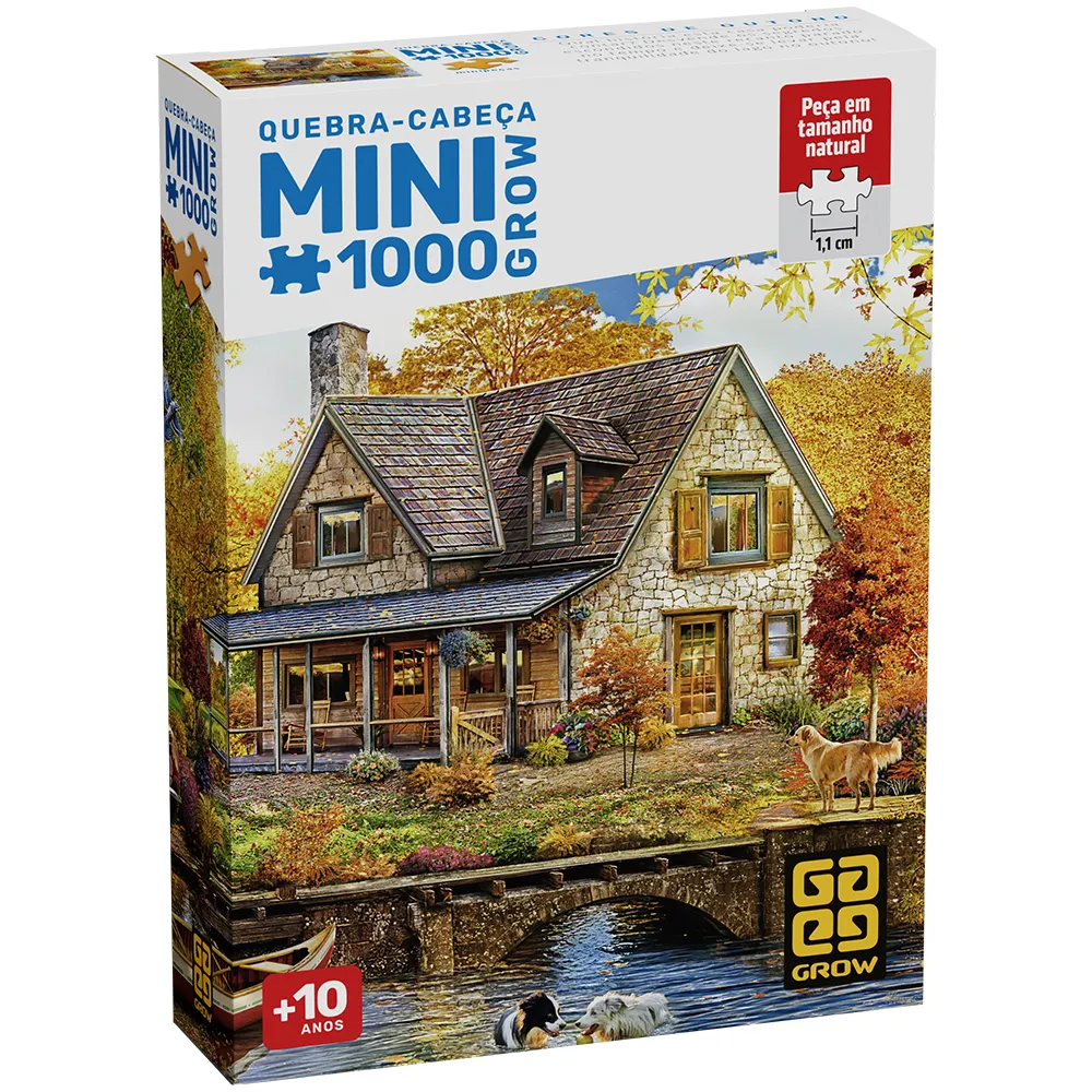 Mini Quebra-cabeça 1000 peças Cores de Outono