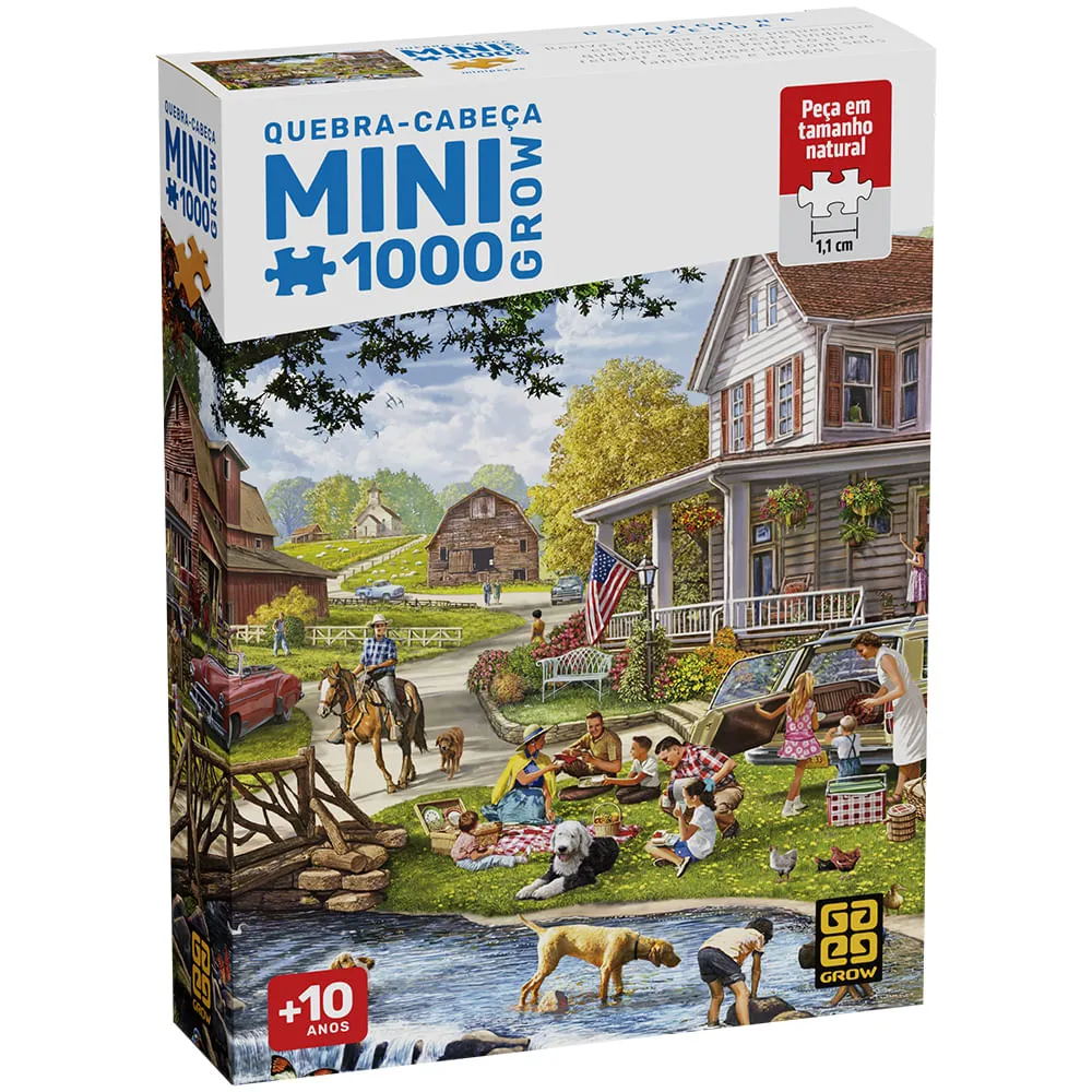 Mini Quebra-cabeça 1000 peças Domingo na Fazenda