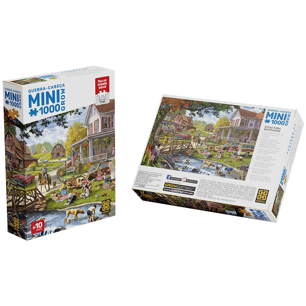 Mini Quebra-cabeça 1000 peças Domingo na Fazenda