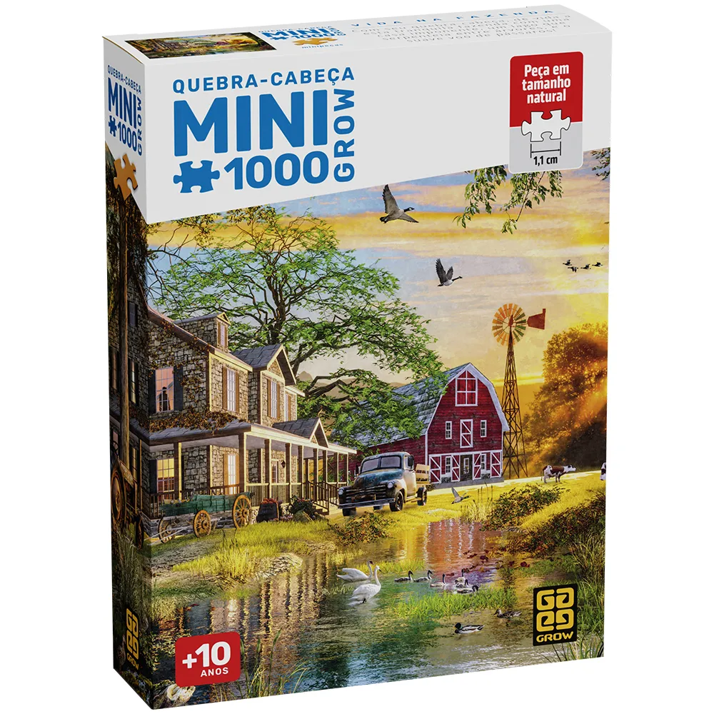 Mini Quebra-cabeça 1000 peças Vida na Fazenda