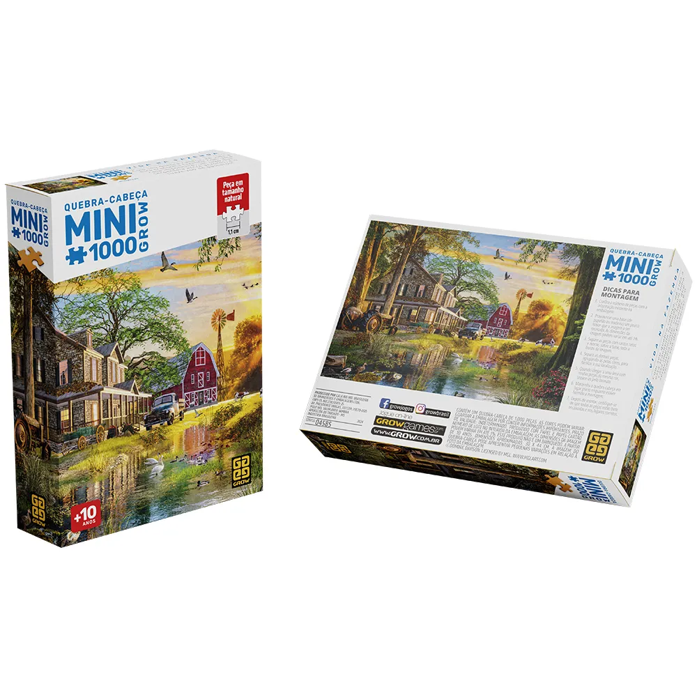 Mini Quebra-cabeça 1000 peças Vida na Fazenda