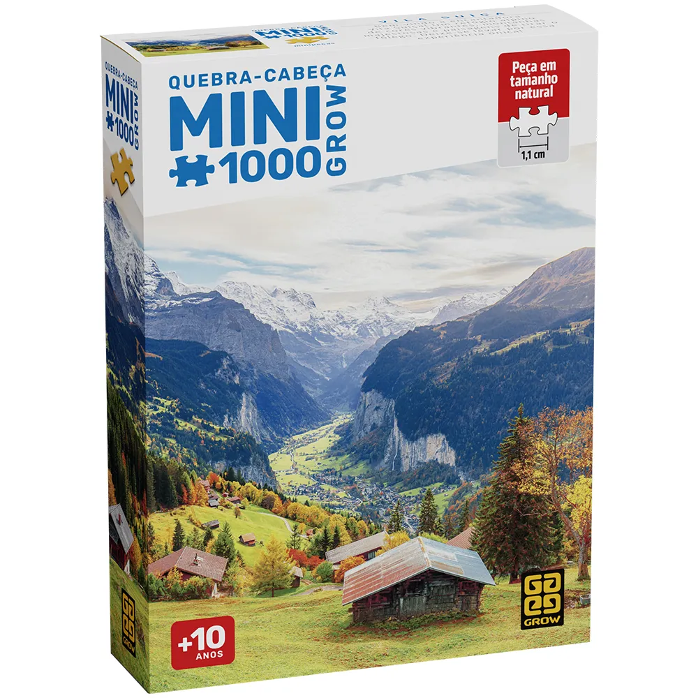 Mini Quebra-cabeça 1000 peças Vila Suíça