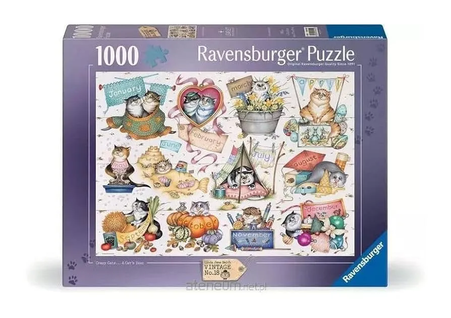 Puzzle 1000 Peças Calendário dos Gatos Ravensburger 12001452