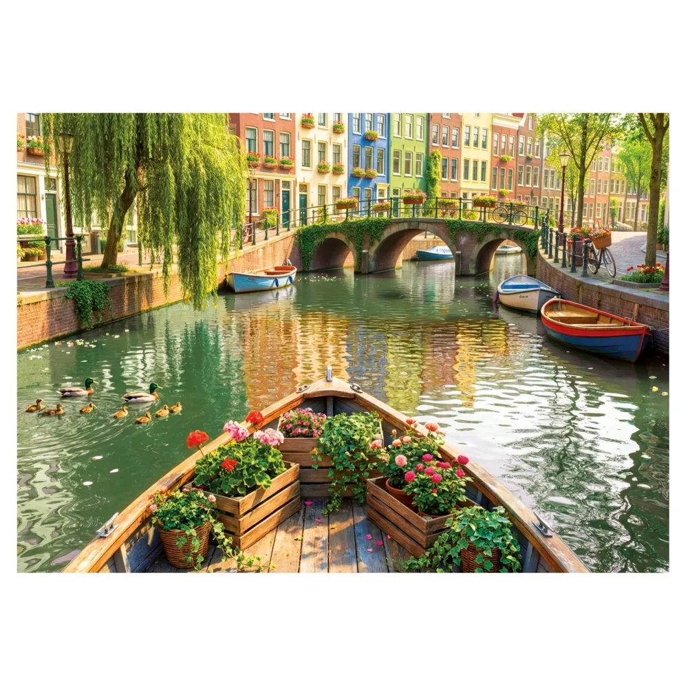 Puzzle 1000 Peças Passeio de Barco em Amsterdam - Educa 20563