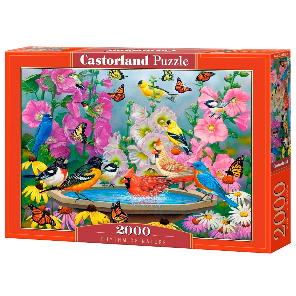 Puzzle 2000 Peças Pássaros na Fonte - Castorland Importado 2008182