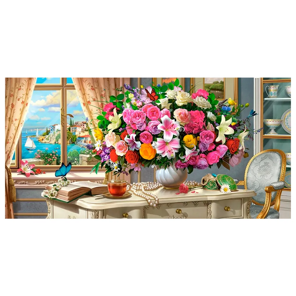 Puzzle 4000 Peças Vaso de Flores Na Janela Castorland 400263