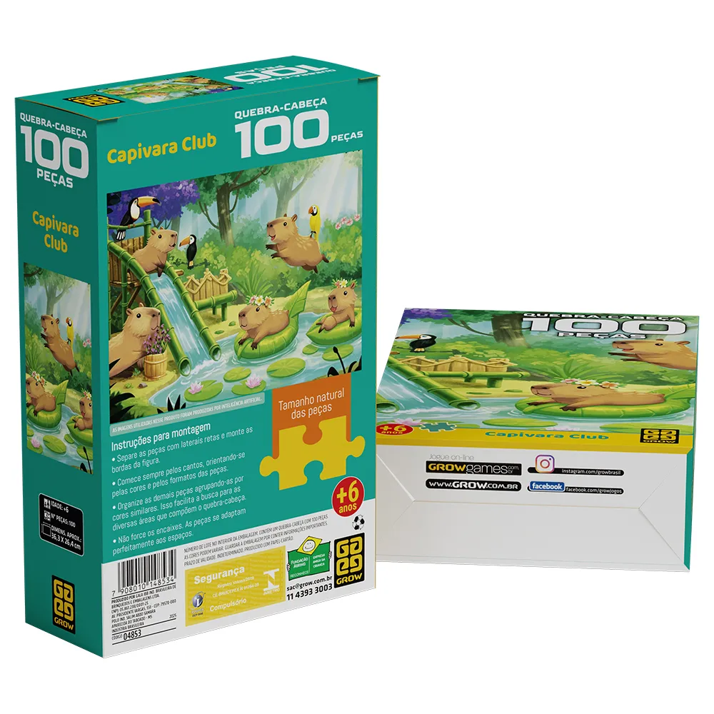Quebra-cabeça 100 peças Capivara Club