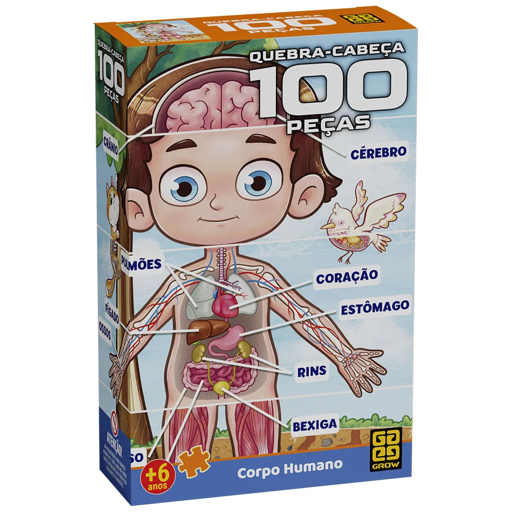 Quebra-cabeça 100 peças Corpo Humano