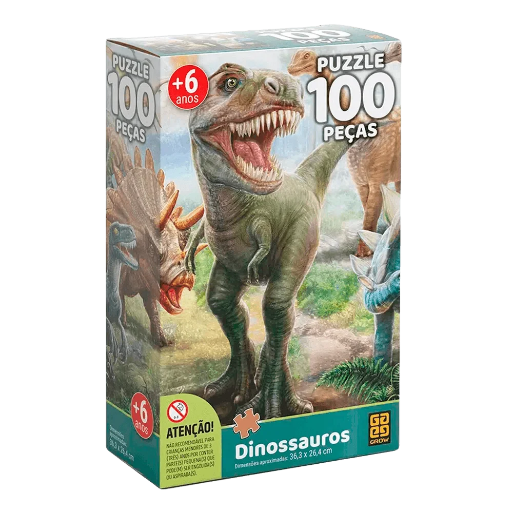 Quebra-cabeça 100 peças Dinossauros