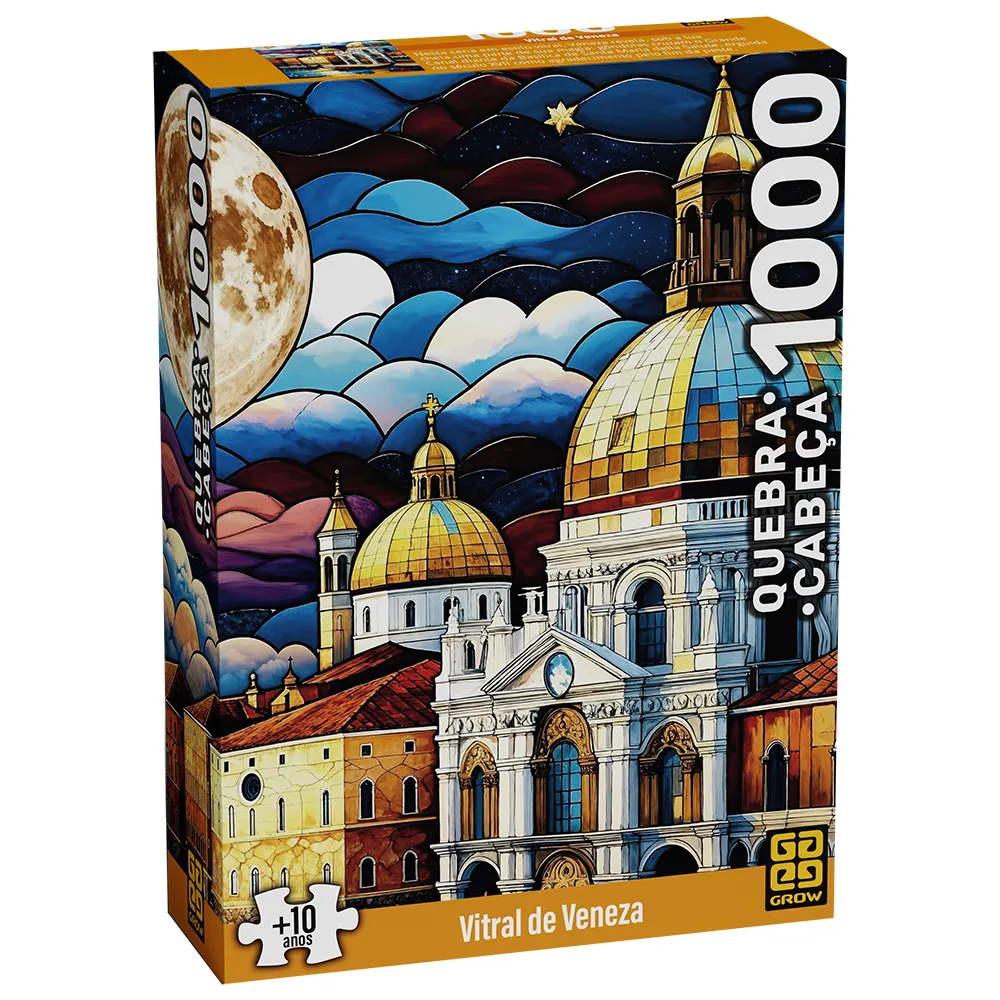 Quebra-cabeça 1000 peças Vitral de Veneza Grow
