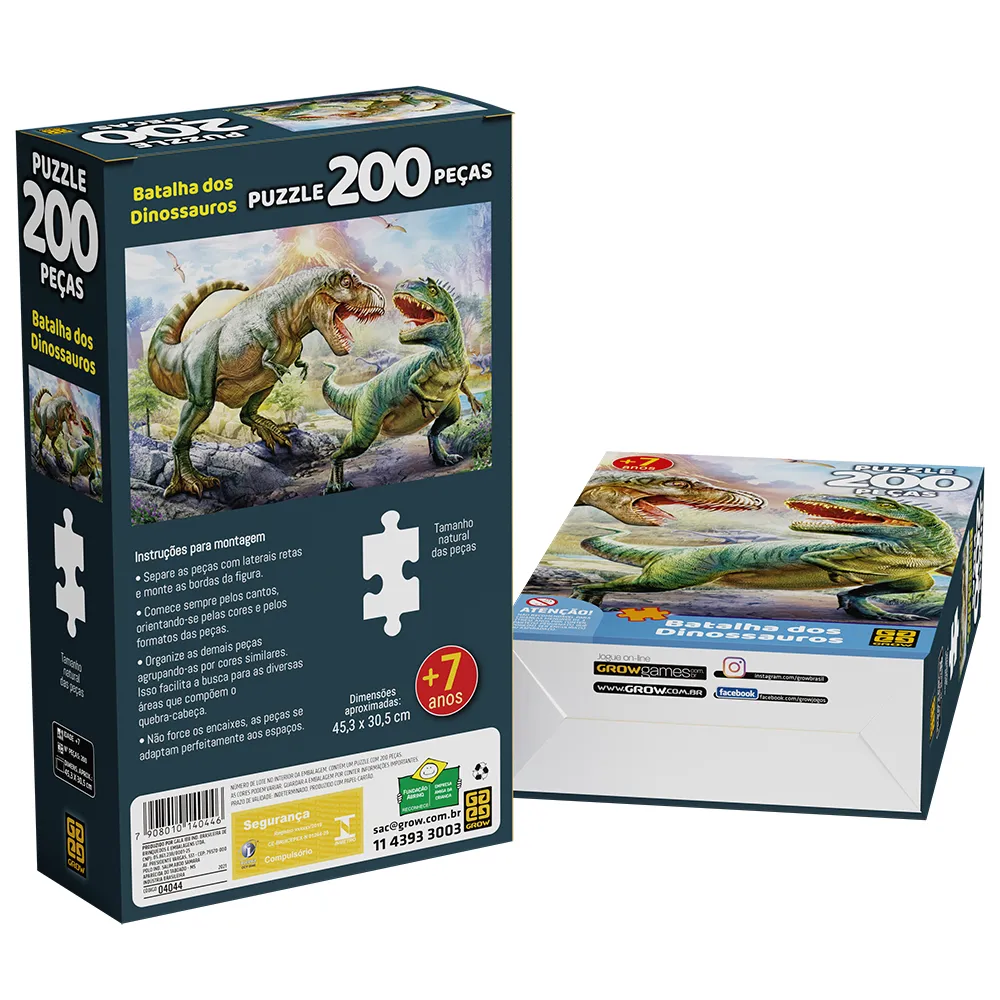 Quebra-cabeça 200 peças Batalha dos Dinossauros