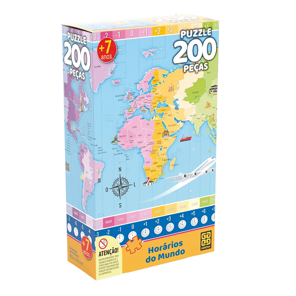 Quebra-cabeça 200 peças Horários do Mundo