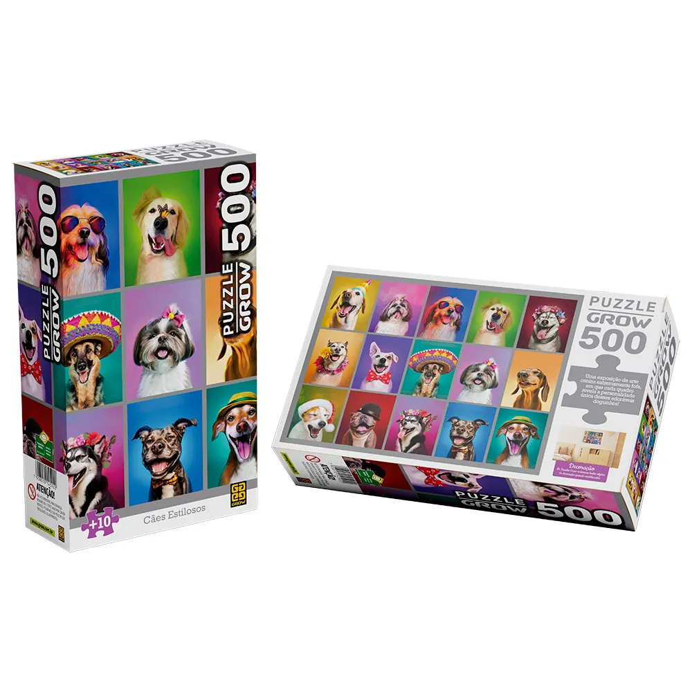 Quebra-cabeça 500 peças Cães Estilosos - Grow