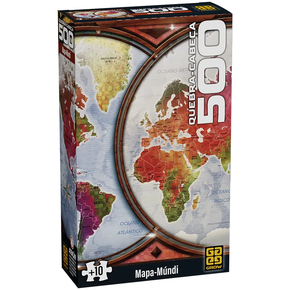 Quebra-cabeça 500 peças Mapa-Múndi