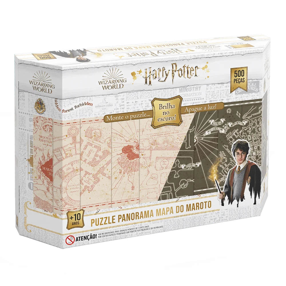 Quebra-cabeça 500 peças Panorama Harry Potter Brilha no Escuro
