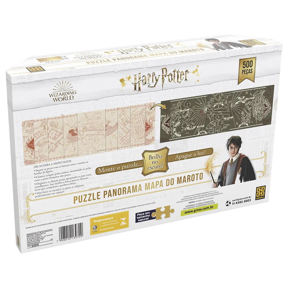 Quebra-cabeça 500 peças Panorama Harry Potter Brilha no Escuro