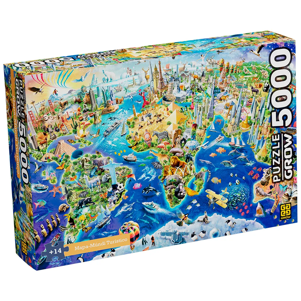 Quebra-cabeça 5000 peças Mapa-Múndi Turístico