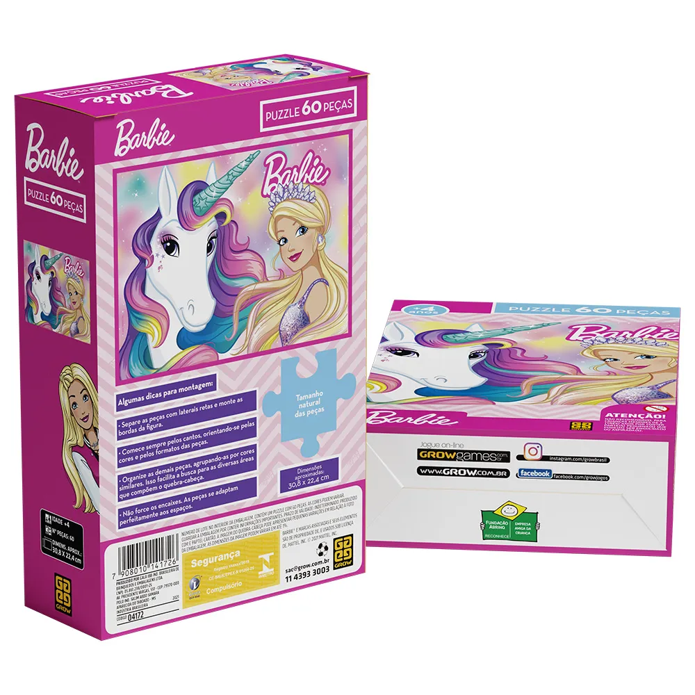 Quebra-cabeça 60 peças Barbie