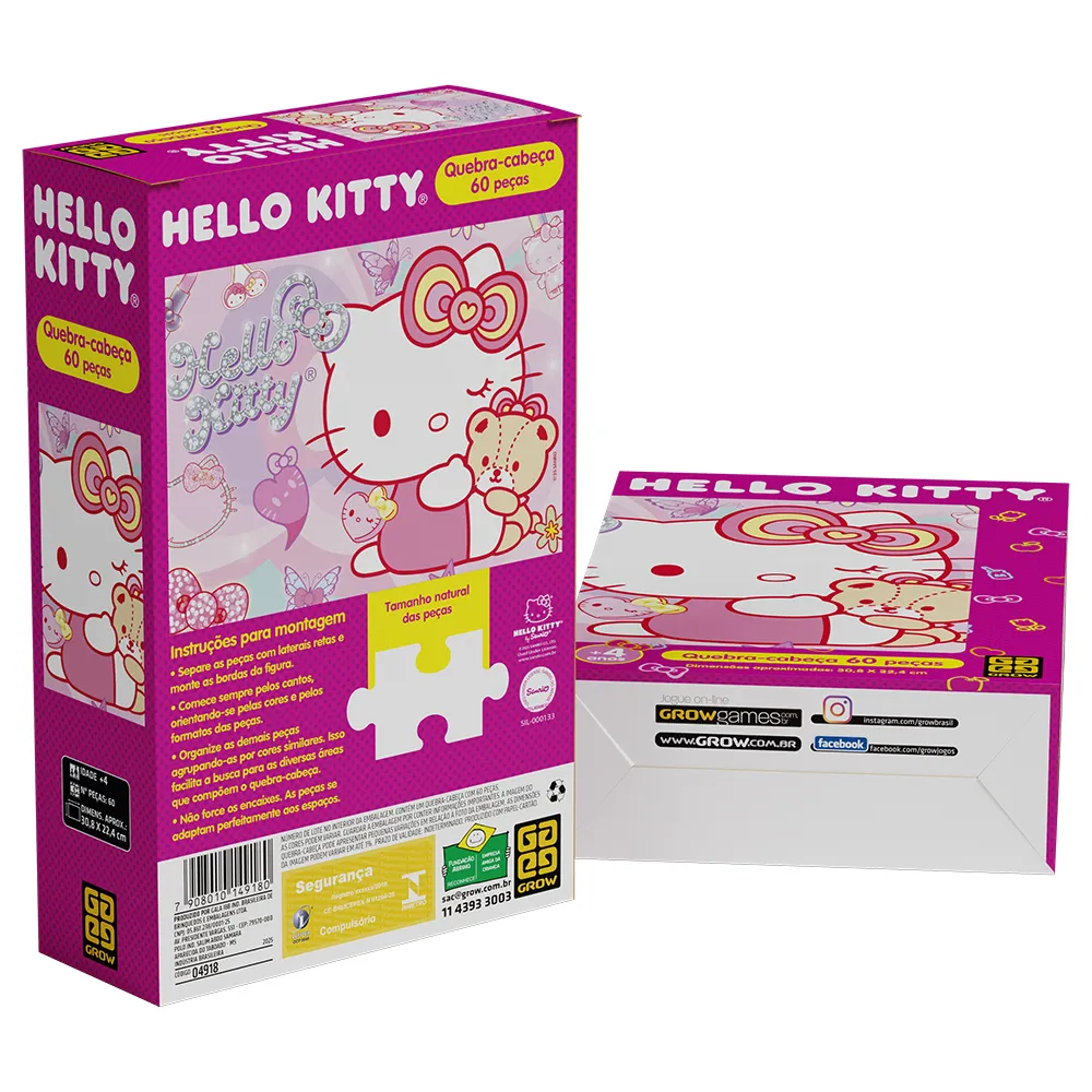 Quebra-cabeça 60 peças Hello Kitty Brilhante