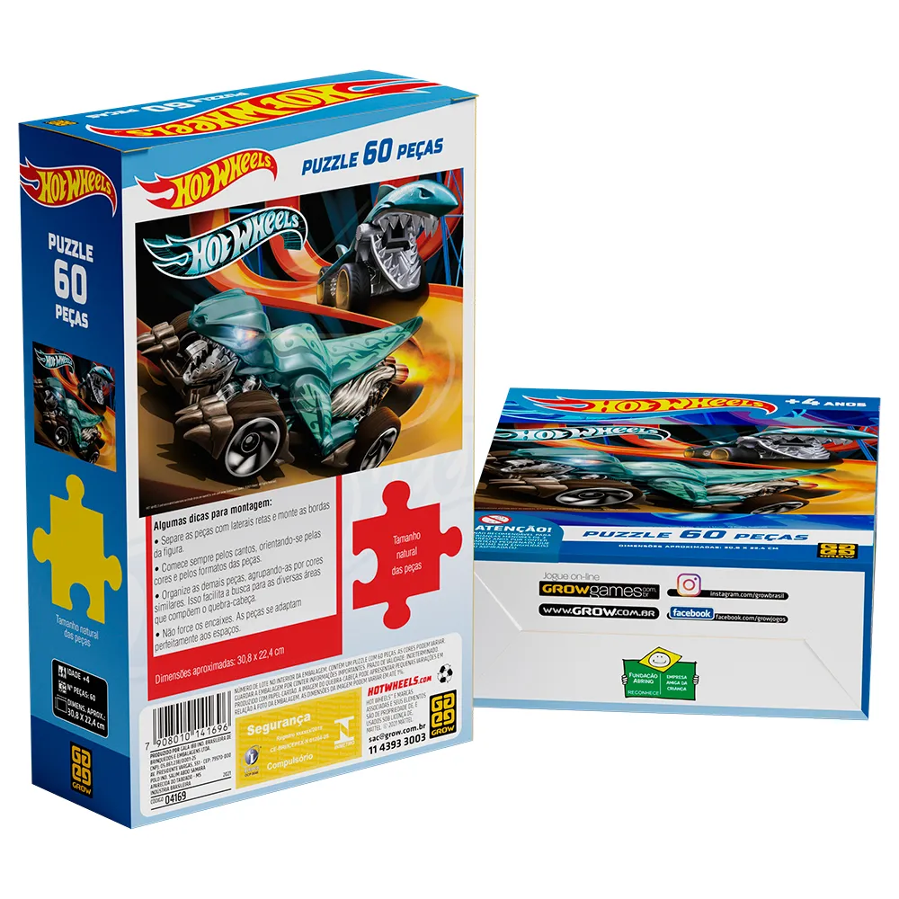 Quebra-cabeça 60 peças Hot Wheels
