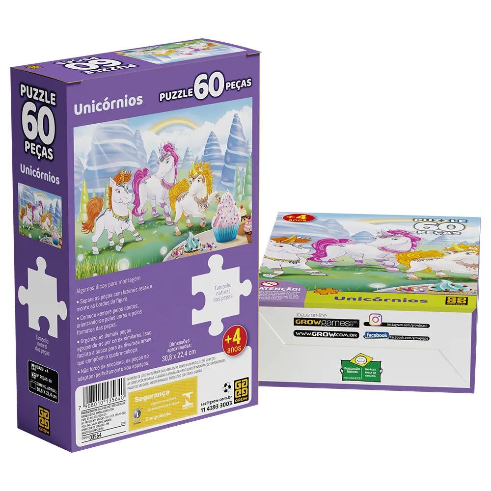 Quebra-cabeça 60 peças Unicórnios